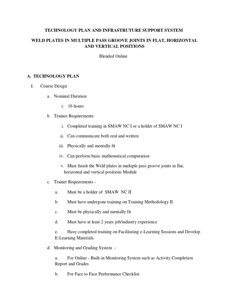TESDA LMS for Welding Training Plan | PDF | Educational Technology ...