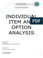 Individual Item and Option Analysis: 2 ND Semester A.Y. 2019-2020