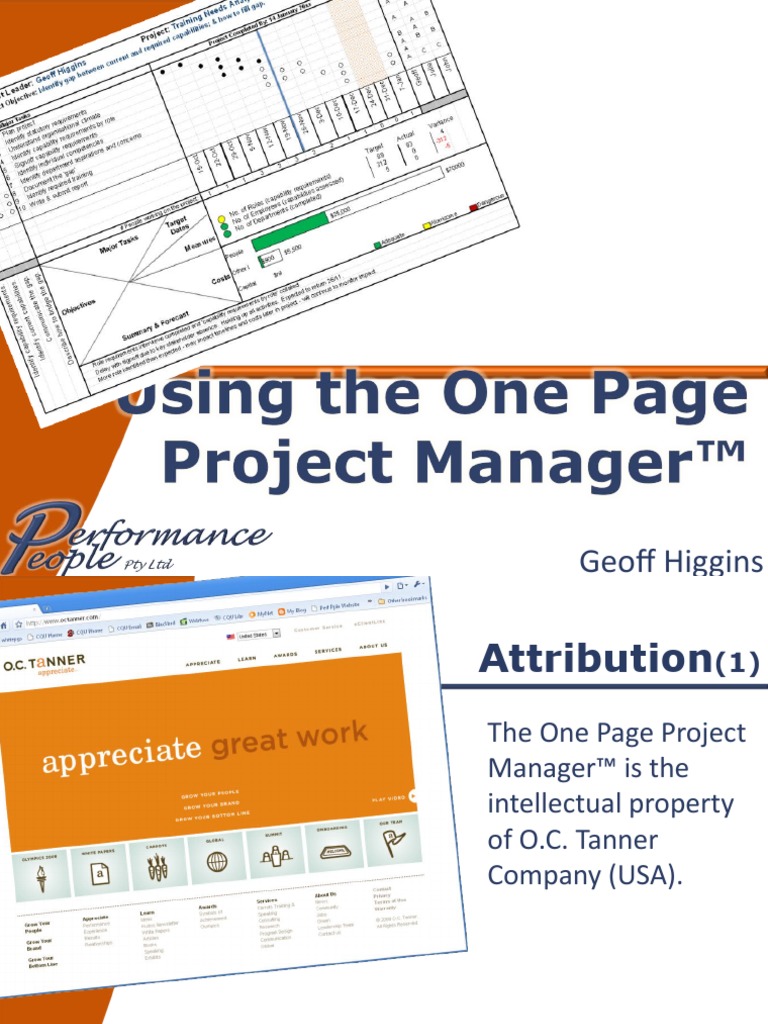 Using the one page project manager 1233449659402110 1 pdf computing