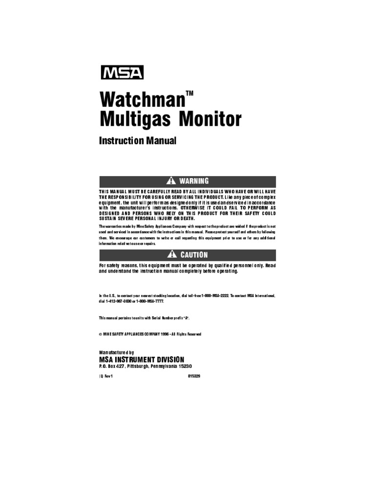 Watchman Instruction Manual PDF PDF