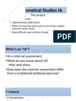 Mathematical Studies IA: The Project