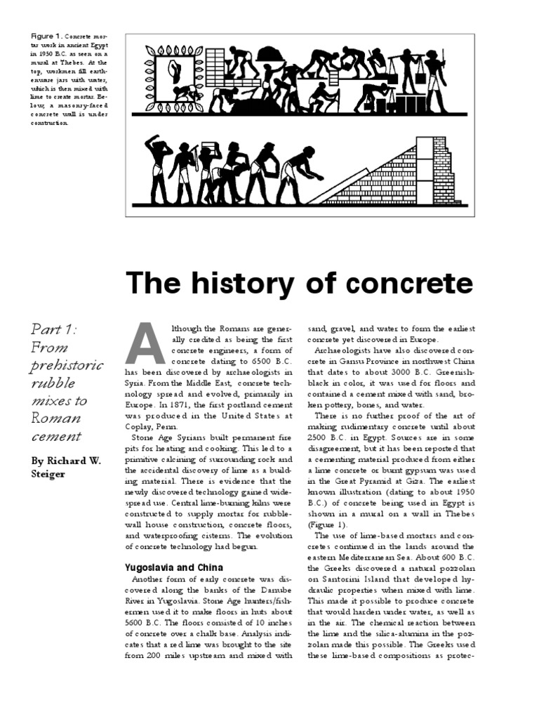 The History of Concrete From Prehistoric Rubble Mixes To Roman Cement PDF Concrete Mortar