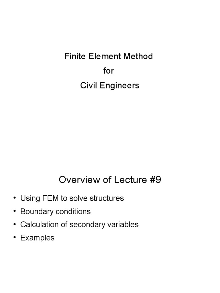 FEM Techniques for Civil Engineering | PDF | Finite Element Method ...