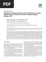 Research Article Magnitude of Induced Abortion and Associated Factors Among Female Students of Hawassa University, Southern Region, Ethiopia, 2019