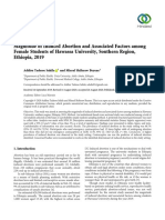 Research Article Magnitude of Induced Abortion and Associated Factors Among Female Students of Hawassa University, Southern Region, Ethiopia, 2019