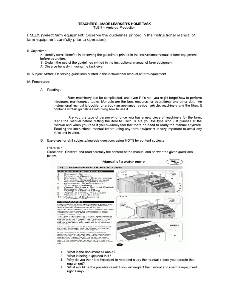Farm Equipment Instruction Manual Guide | PDF | Agricultural Machinery ...