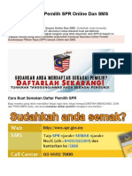 Semakan Daftar Pemilih SPR Online Dan SMS PDF
