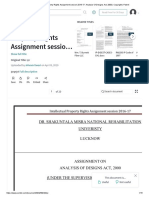 Intellectual Property Rights Assignment Session 2016-17 - Analysis of Designs Act, 2000 - Copyright - Patent