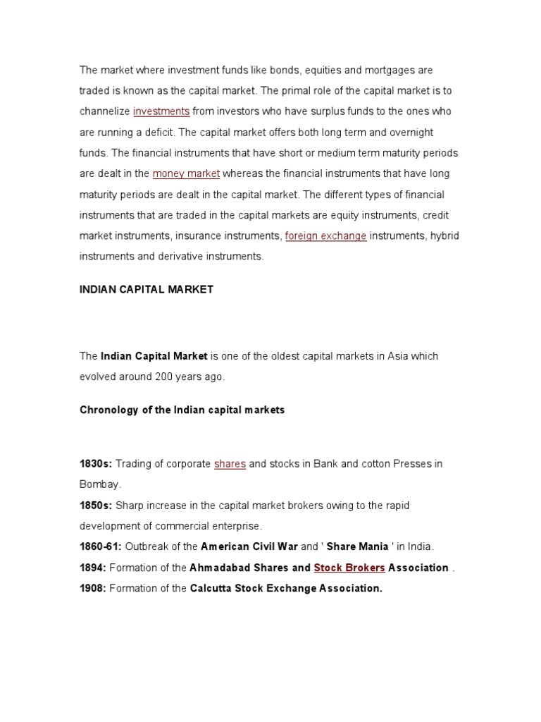 cAPITAL mARKETS | PDF | Financial Markets | Capital Market