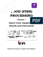 Food (Fish) Processing: Select Tools, Equipment, Utensils and Instruments