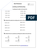 Rounding and Estimating: Math Worksheets
