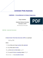 Deterministic Finite Automata: COMP2600 - Formal Methods For Software Engineering