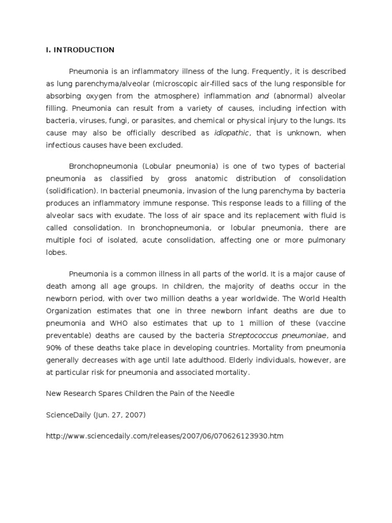Pneumonia case scenario image