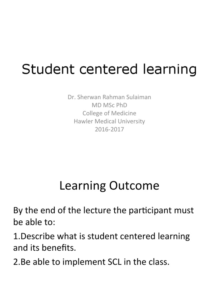 Student-Centered Learning Guide | PDF | Educational Assessment | Teachers
