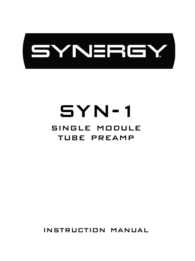 Synergy SYN-1 Preamp Instruction Manual | PDF | Ac Power Plugs And ...