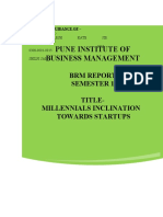 Pune Institute of Business Management: BRM Report Semester 1 Title-Millennials Inclination Towards Startups