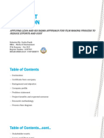 A Project Report On: Applying Lean and Six Sigma Approach For Film Making Process To Reduce Efforts and Cost