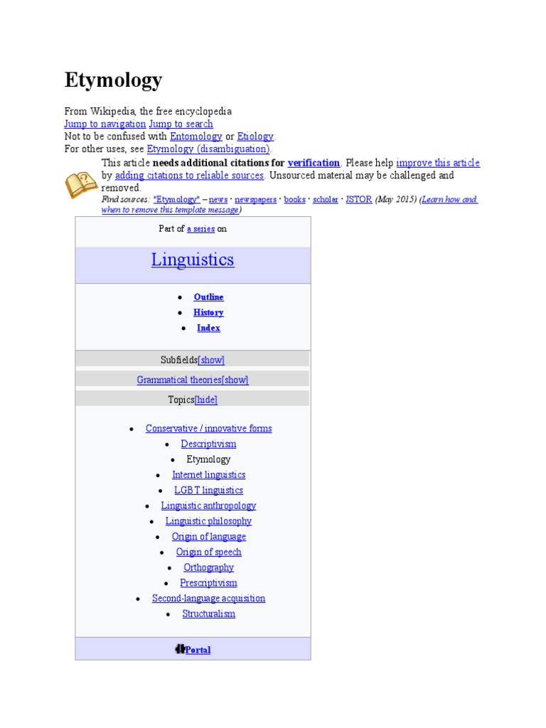 Etymology: Linguistics | PDF | Human Communication | Semiotics