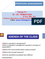 Faculty: Dr. Ch. Venkataiah: B.Tech, Mba, PHD Professor (Operations, Quality & Project Management)