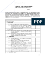 Evaluation Tool For Layout and Format Deped-Developed Learning Resource