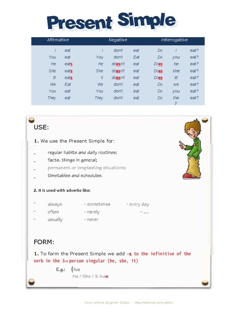 Online English Class: Present Simple Guide | PDF | Linguistic Typology ...