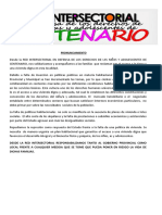 Pronunciamiento de La Red Intersectorial en Defensa de Los Derechos de La Niñez y Adolescencia