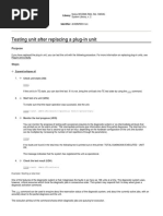 Testing Unit After Replacing A Plug-In Unit: Purpose
