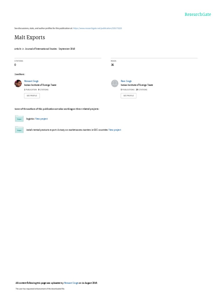 MaltExports PDF PDF Dietary Supplements Non Tariff Barriers To Trade