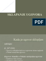 TP - Opcenito Ugovori - Sklapanje Ugovora