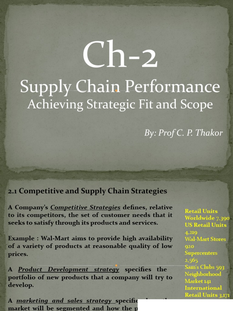Supply Chain Performance: Achieving Strategic Fit and Scope | PDF ...