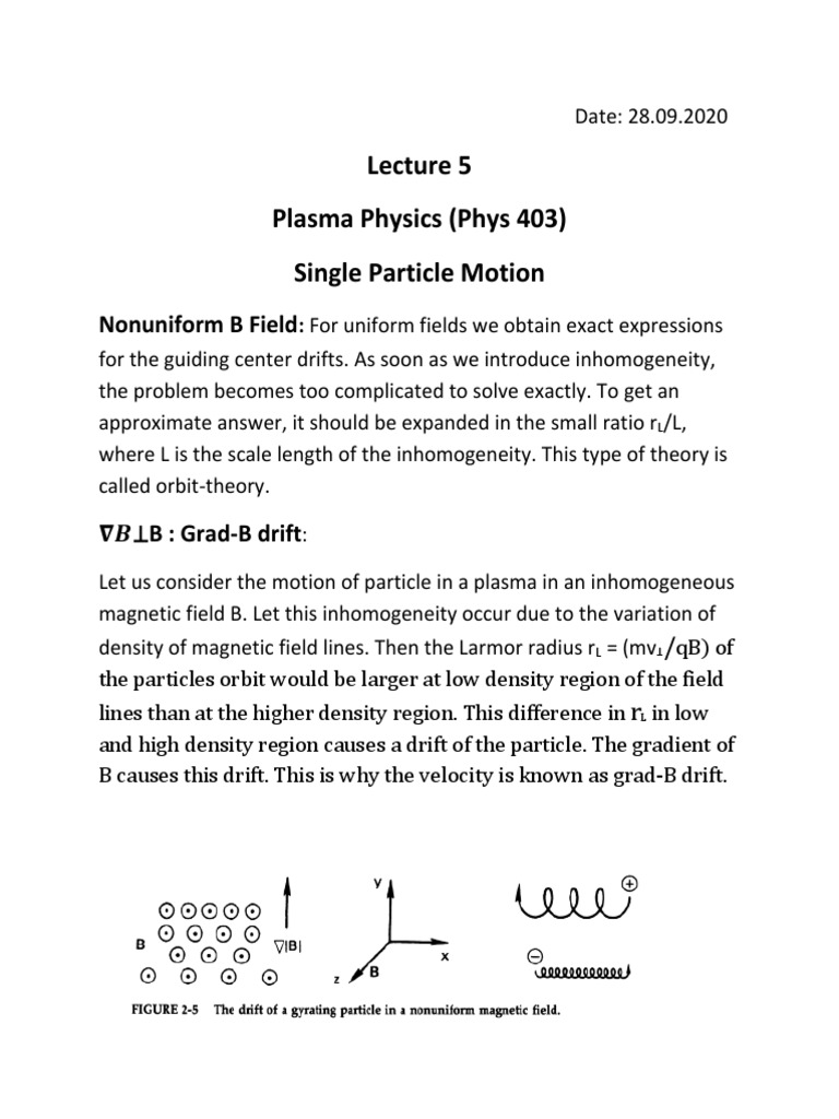 Plasma Particle Drift Dynamics | PDF | Curvature | Spacetime