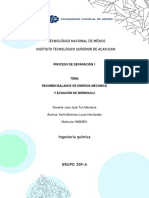 Resumen - Balance de Energía Mecánica y Ecuación de Bernoulli