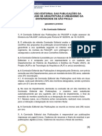 Regimento Da Comissão Editorial Das Publicações Da FAUUSP