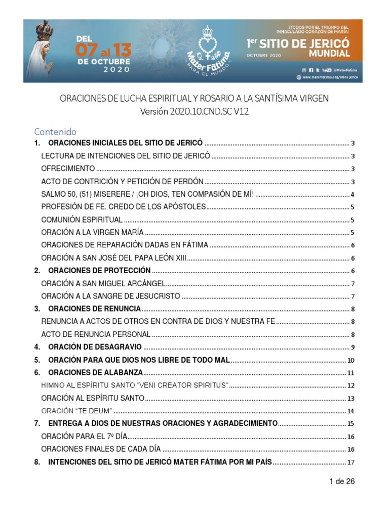 Sitio de Jerico (oraciones) | Oración | María, madre de Jesús