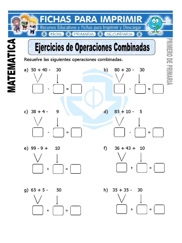 Ejercicios de Operaciones Combinadas 2° grado | PDF