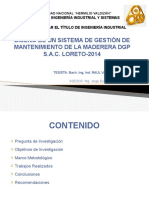 Diseño de Un Sistema de Gestión de Mantenimiento de La Maderera DGP S.A.C. Loreto-2014