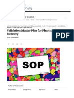 Validation Master Plan For Pharmaceutical Industry - PharmaState Blog PDF