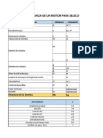 Calculo de Potencia de Un Motor para Seleccionar Una Bomba (Excel Propio)