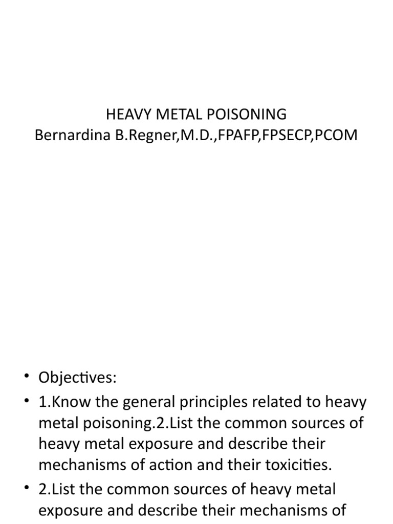 Understanding Heavy Metal Poisoning A Case of Childhood Lead Exposure