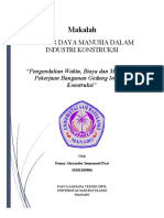 Pengendalian Waktu, Biaya Dan Mutu Pada Pekerjaan Banguan Gedung Konstruksi