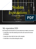 Student Expectations: Name: Constanza Salinas Class: English II