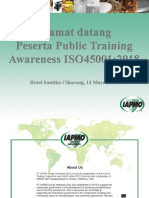 Selamat Datang Peserta Public Training Awareness ISO45001:2018