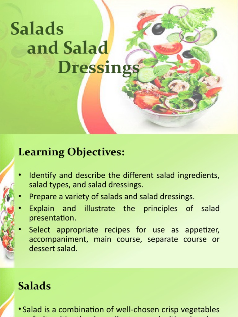 Salads and Salad Dressings PDF Mayonnaise Salad