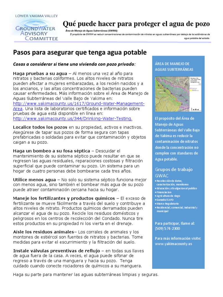 Que Puede Hacer para Proteger El Agua de Pozo - Sp2 | PDF | Agua ...
