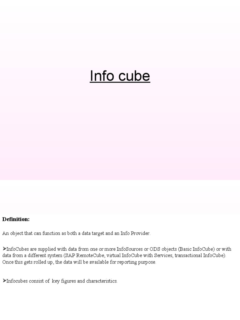 Understanding InfoCubes in BI Systems | PDF