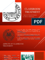 Classroom Treatment: 5. Aspects of Classroom Treatment Lic. Marco A. Morales Cruz
