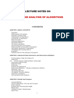 LECTURE NOTES ON DESIGN AND ANALYSIS OF ALGORITHMS