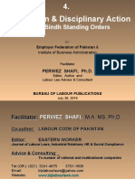Termination & Disciplinary Action: Under Sindh Standing Orders