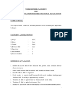 Work Method Statement FOR Application of Polymer Modified Structural Repair Motar