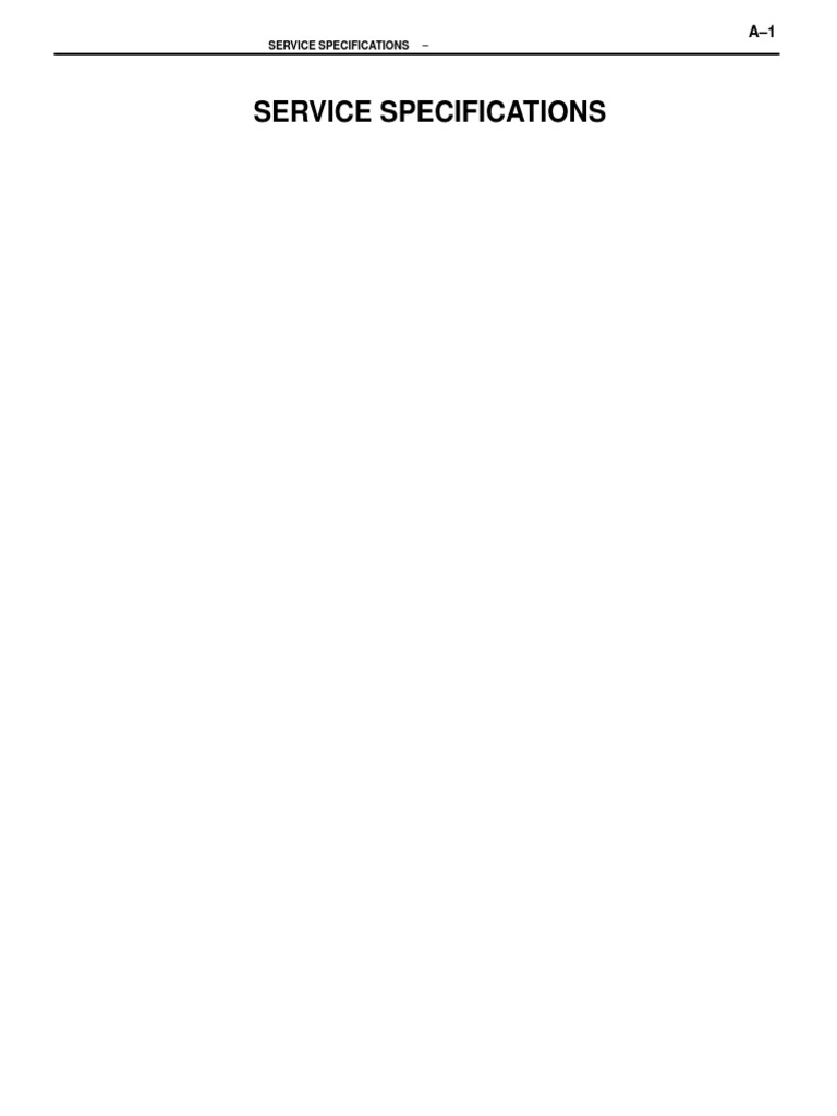 Comprehensive Service Specifications Guide | PDF | Automatic ...
